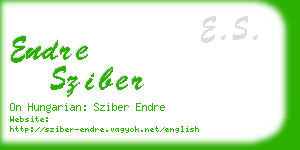 endre sziber business card